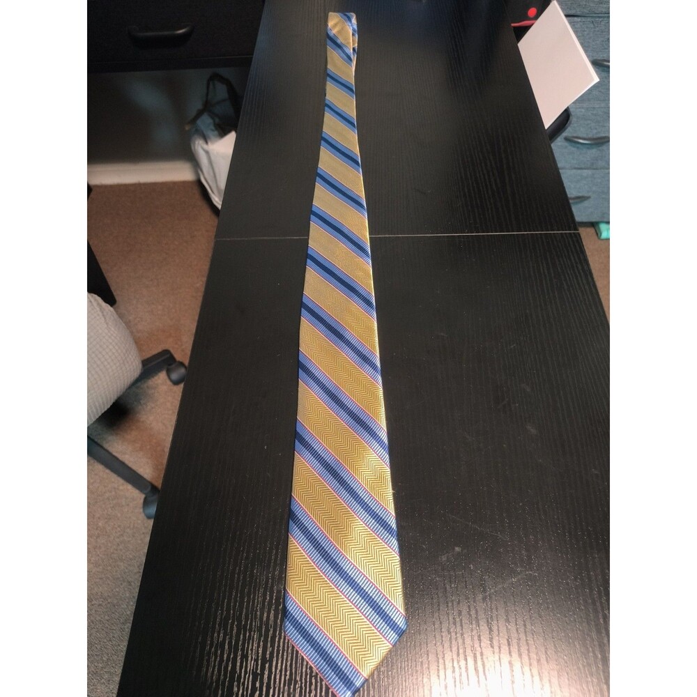 NWT Joseph Abboud Navy Blue Striped Silk Tie Classic Menswear